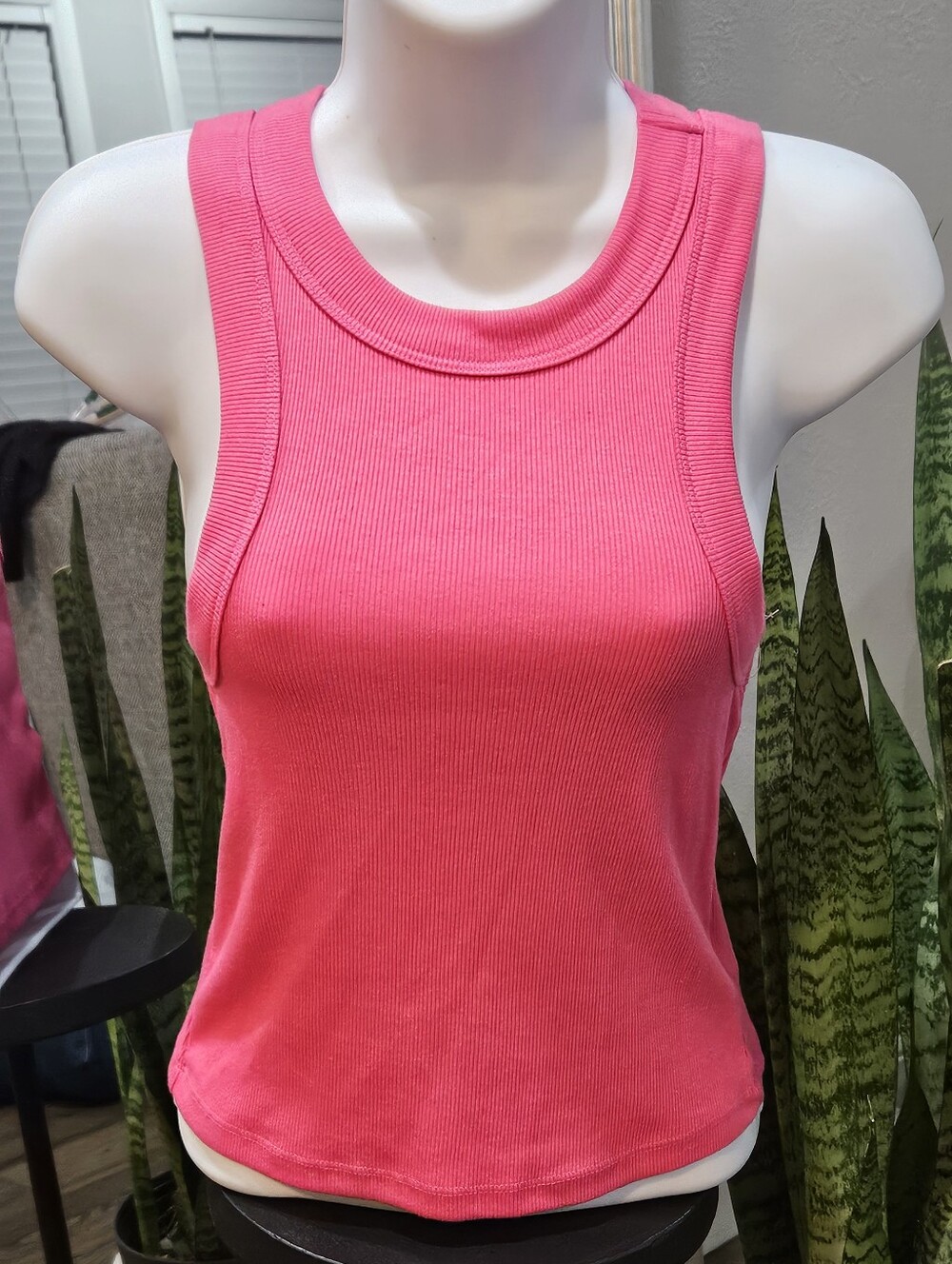 Old Navy Bright Pink Ribbed Tank Top